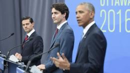 Enrique Peña Nieto, Justin Trudeau y Barack Obama.