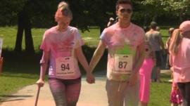 Leah Washington and Joe Pugh in the Barnsley Hospital Rainbow Dash 2016