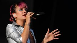 Lily Allen performs on Day 2 of the V Festival at Hylands Park on August 17, 2014 in Chelmsford