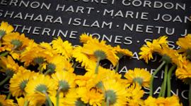 Flowers laid on 7/7 memorial