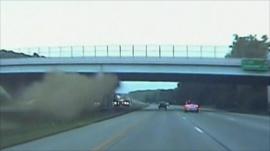 Moments after car crashed