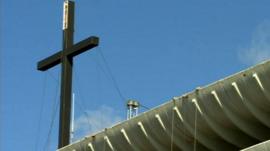 Cross featuring in the Preston Passion play
