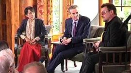 Aung San Suu Kyi and Bono