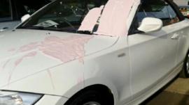 Vandalised car