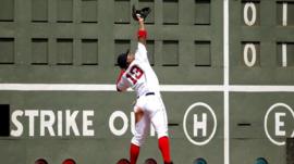 The scoreboard at Fenway Park
