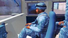 Soldiers in computer simulation of combat