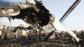 The wreckage of the plane
