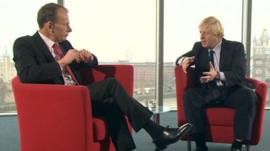 Andrew Marr and Boris Johnson