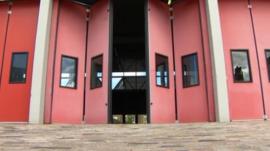 Fire station doors closing