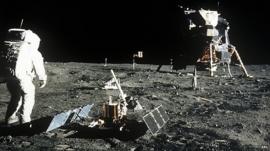Apollo 11 astronaut Edwin Aldrin Jr photographed near the lunar module