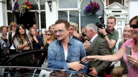 Bono leaves Dalkey
