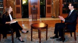Syrian President Bashar al-Assad in an interview with Italy's Rai News 24