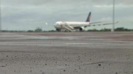 Plane on tarmac at Cebu International Airport