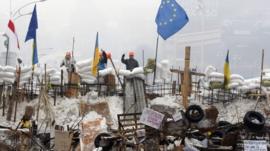 Protesters in Kiev centre