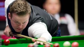 Shaun Murphy plays a shot during the Masters