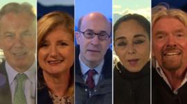 Tony Blair, Arianna Huffington, Kenneth Rogoff, Shirin Neshat and Richard Branson