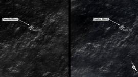 Satellite imagery provided by DigitalGlobe via the Australian Maritime Safety Authority shows possible object