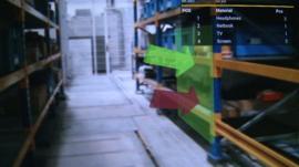 An augmented reality view in a German warehouse