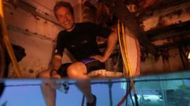 Fabien Cousteau in the underwater habitat