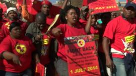 Demonstrators during a protest