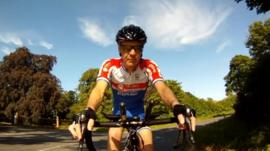 John Leveson on his bicycle