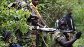Men holding guns in the Central Africa Republic