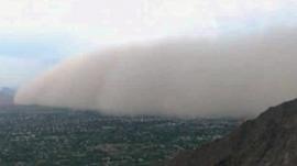 This image made from video provided by ABC15.com shows a massive dust storm over Phoenix Arizona Friday July 25, 2014