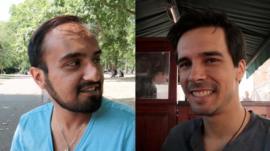 Two men attending day gaming boot camp.