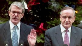 Sir John Major (left) and Albert Reynolds