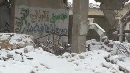 Snow in Aleppo, Syria