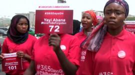 Girls during Abuja protest march