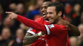 Man Utd players Juan Mata and Ashley Young