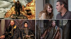 (Clockwise from top left) Mad Max, Irrational Man, Macbeth, The Tale of Tales