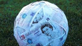 Football made from £20 notes