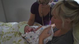 JoanMargaret Laine with new mom