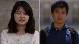 Two Chinese students at the University of Illinois