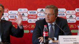 Fifa deputy Jerome Valcke at a news conference in Russia