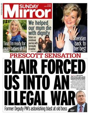 Sunday Mirror front page