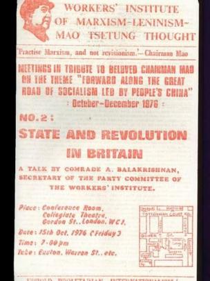 Volante del Instituto de trabajadores del pensamiento Marxista-Leninista- Mao Tsetung