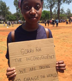 Taken at #FeesMustFall protest outside the Union Buildings in Pretoria, 23 October 2015