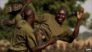 Ugandan soldiers training