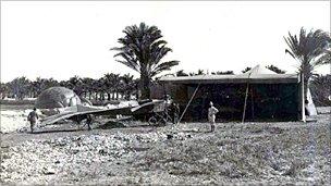 Gavotti threw the bombs from an Etrich Taube (Dove) monoplane - photo courtesy of Paolo de Vecchi