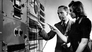 Female sound technicians at the BBC