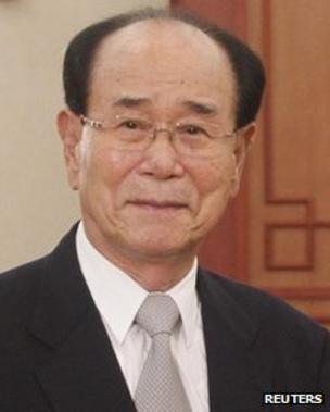 ... of the Presidium of the Supreme People&#39;s Assembly <b>Kim Yong</b>-nam in - _62439105_wisk8rc3