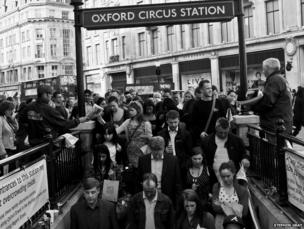 London commuters at Oxford Circus