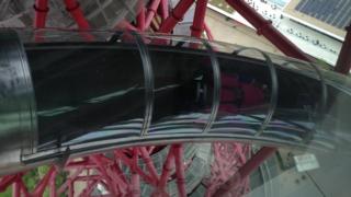 Ayshah going down the Orbit slide