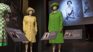 Outfits worn by Queen Elizabeth II including the coat and hat worn at the Service of Thanksgiving for her 90th birthday celebration at St Paul"s Cathedral in 2016