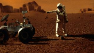 Artists impression of an astronaut on Mars