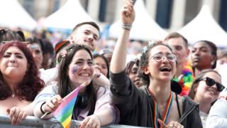 Crowds celebrate Pride in London
