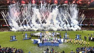 Real Madrid celebrate in Cardiff